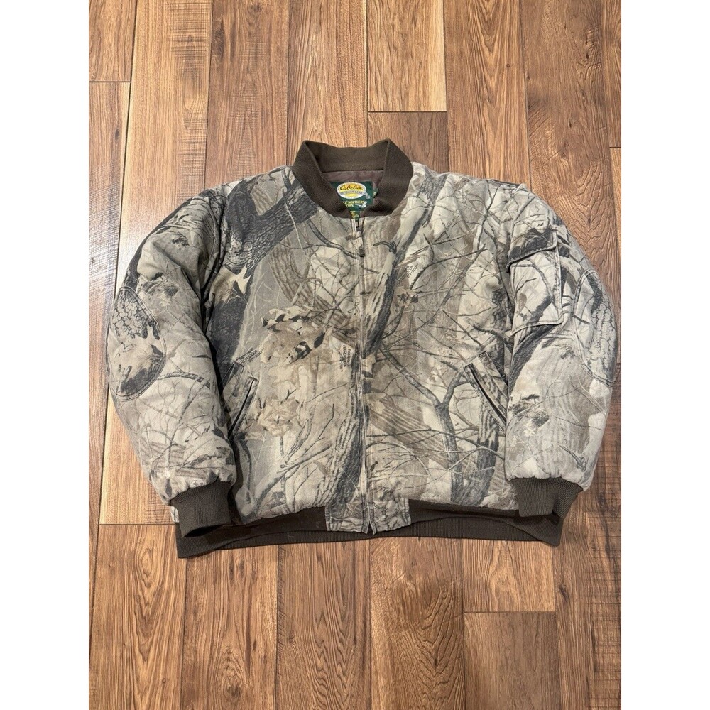 Cabelas Puffer Jacket Sz 2XL Premier Northern Goose Down Camo Hunting Coat